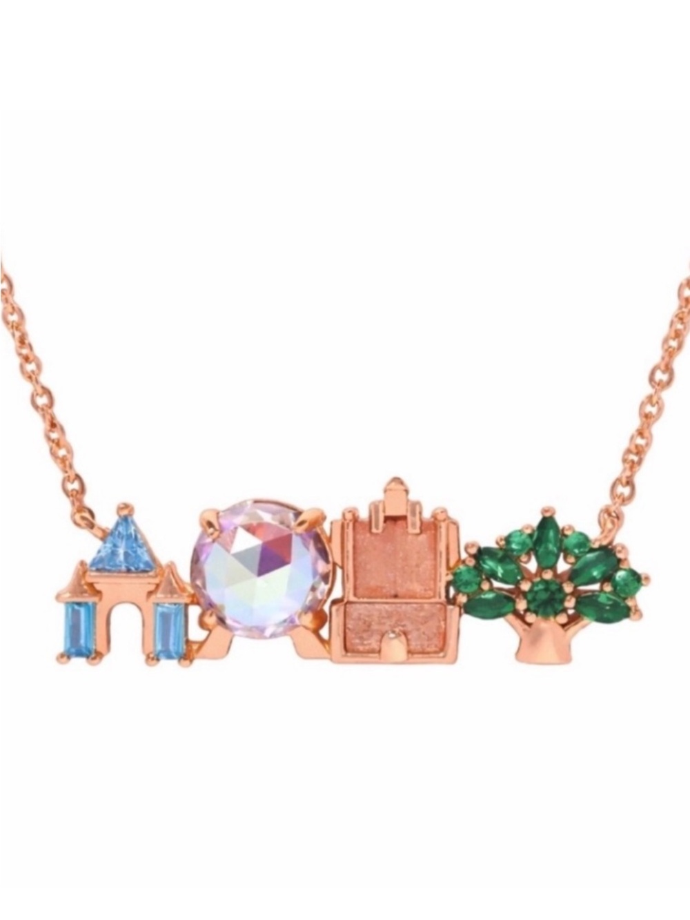 Disneyland castle necklace in rose gold